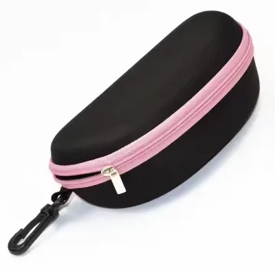 Eyeglasses Case Eye Glasses Box Sunglasses Bag Pouch Container with Carabiner Eyewear Cover Protector EVA Zipper