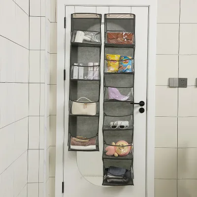 Door Hanging Organizer with 4&6-Shelf Wall Mount Fabric Cloth Storage for Handbags & Sundries Clear Pockets Hanging Storage