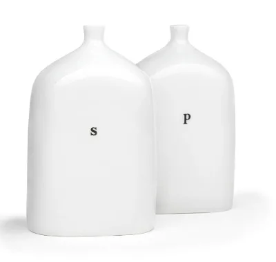 White Porcelain Salt And Pepper Shakers for White Kitchen Accessories ~ Unique Salt And Pepper Vials