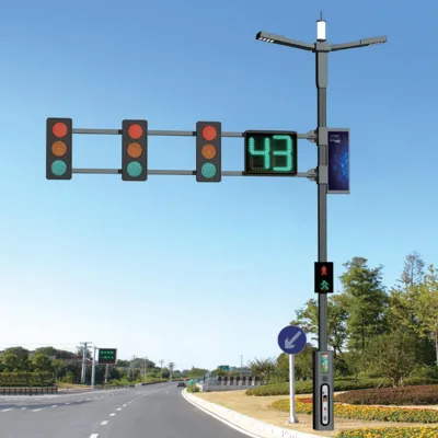 Intelligent Multifunctional Pole Smart Streetlight Pole Integrated Traffic Signal Traffic Sign & Camera