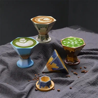 Creative Ceramic Coffee/Tea/Mug Set Eco-Friendly Luxury Water Cup Saucer Retro Design Beer Customizable Print Reusable Travel
