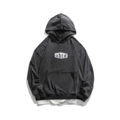 High Quality Men's Acid Wash Hoodie Washed Vintage Cotton Hoody