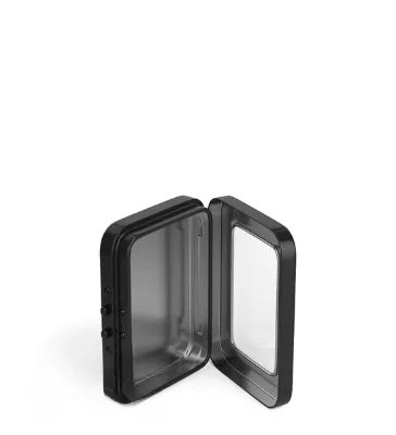 Rectangular Tins Plain Hinged Metal Packing Box White Silver Tin Container Matte Black Metal Tins Box custom your design
