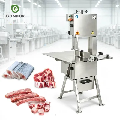 Electric Small Goat Beef Automatic Butchery Frozen Meat Band Bone Saw Cut Butcher Cutter Machine