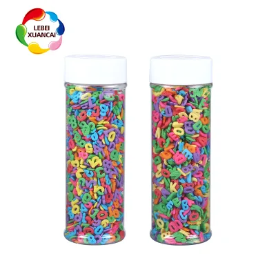 Factory Direct Mix Edible Confetti Style Pearlized Multi Size a to Z English Letter Number in 130g Bottle for Bakery Decoration