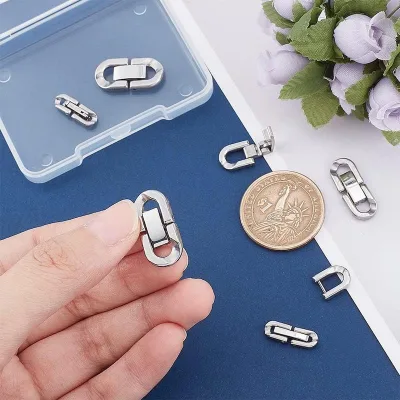 Xuhan Opening Lock Jewelry Stainless Steel 8mm Double U Shape Thick Cuban Chain Connect Closure Clasp Luxury Men's Bracelet