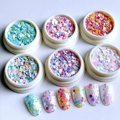 New Japanese Manicure Korean Ins Mixed Color Light Luxury Style Basic Packaging Dot Sequin Patch Nail Decoration Jewelry