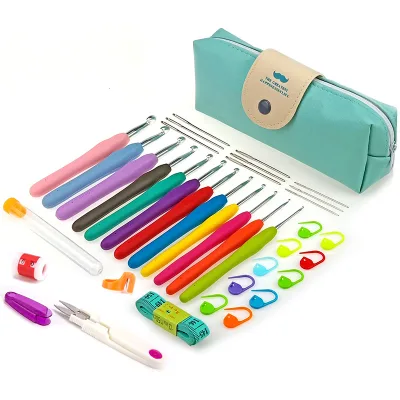 Hot Selling DIY Soft Handle Crochet Hooks Set Needle Ergonomic Knitting Needle