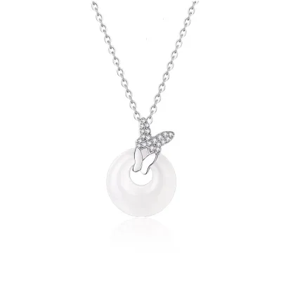 Fashion Jewelry Butterfly Necklaces High Quality Sterling Silver Circle Pendant Necklaces With Factory Best