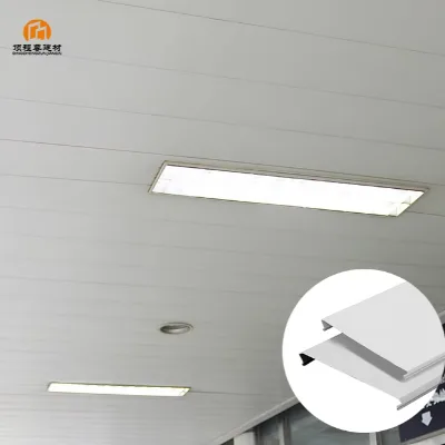 Windproof Stretch Ceiling Decorative Strip Meta Aluminum Slat Ceiling for Commercial Building