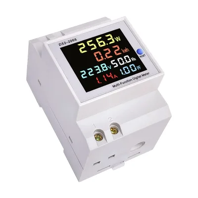 D52-2066 110V 220V 380V 100A 6 IN1 Din Rail AC Monitor Voltage Current Power Factor Active KWH Electric Frequency Meter VOLT AMP