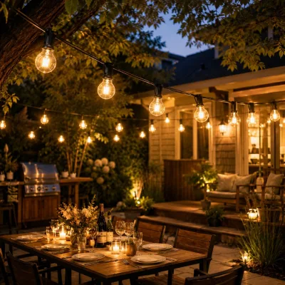Color Changing Bistro String Lights with DC24V Safe Voltage and 16.4 Ft Length for Wedding Reception Decoration