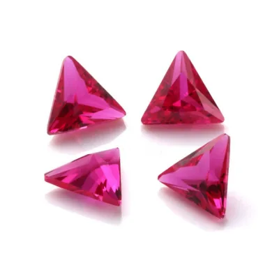 Wholesale Triangle Synthetic Ruby Loose Stones No.5 Color 2.5mm Height Lab Created Natural Mineral Gemstones for Jewelry Inlay