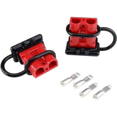 RED ANDERSON PLUG WITH 50A ANDERSON COVER 6-10 GAUGE 50A BATTERY CABLE QUICK CONNECT DISCONNECT WIRE HARNESS