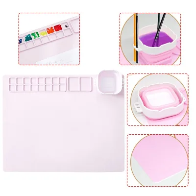 Silicone Painting Mat, Doodle Mat, Oil Painting Mat, Reusable Washable Art Drawing Mat & Palette for Handcrafts