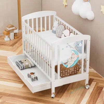 Discount Multifunctional Portable Nursery Bed Modern Baby Bed Playpen Storage  Breathable Net Wheel
