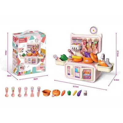 14PCS Mini Kitchen Play Set Plastic Pretend Play Toy Cocinas De Juguetes with Recycle Water