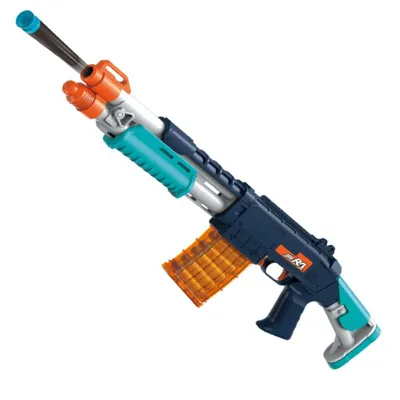 KK 65CM New Hand Manual EVA Foam Soft Bullet Gun,Shell Throwing Shooting Gun for Boys,EVA Foam Shooting Toy,Outdoor Shoot Game