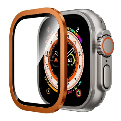 Touch Sensitive Aluminum Alloy Frame Scratch Resistant Tempered Glass Film Screen Protector for Apple Watch Ultra 2 49mm