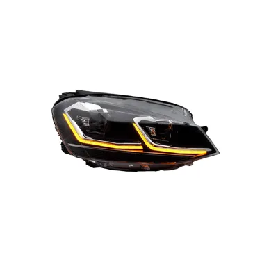 Automotive FULL LED auto lamp headlight assembly for VW-GOLF MK7 2013- silver stripe dynamic turn indicator