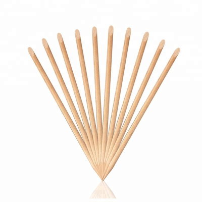 Double Ended Manicure and Pedicure Tools Orange Wooden Nail Sticks Free Sample Manicure Sticks for Nail Art Beauty