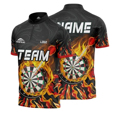 Wholesale Breathable Quick Dry 100% Polyester Darts Jersey Sublimation Men Polo t Shirt Custom Design Darts Shirts