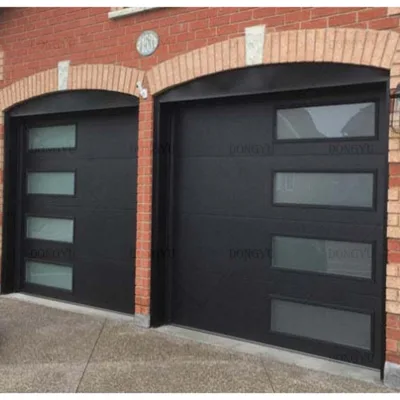 Smart Electric Remote Control Motor Sectional Panel Roll up Wood Grain Galvanized Steel Carport Garage Door