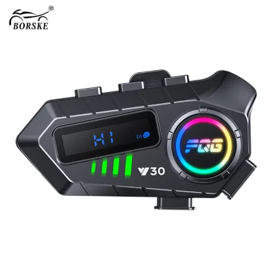 Motorcycle Communicator Intercom 2 People Intercom Wireless 6.0 Helmet Headset with LED Lighting Lamp