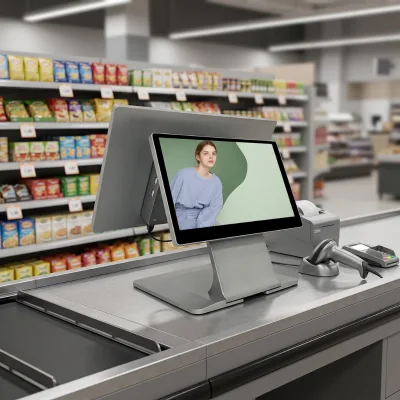 Grey 15.6 Inch Capacitive Touch Screen POS Cash Register with USB3.0 Interface for Retail