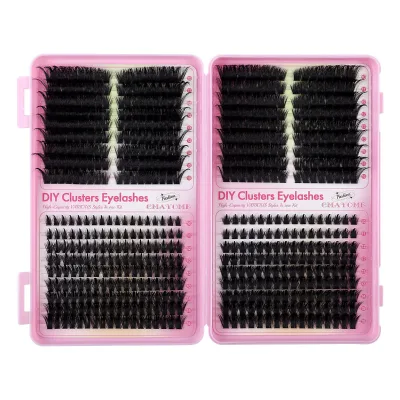 High Capacity 684 Clusters False Eyelashes European Style Lashes Book 100D200D Thick Volume Individual Cluster Lashes for Beauty