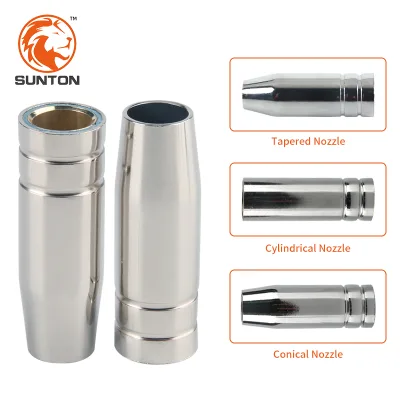 ST Hot Sale MAG Nozzle Compatible 15AK Thickness 1.0 1.2 1.5mm Brass E-CU Welding Torch Gas Nozzle