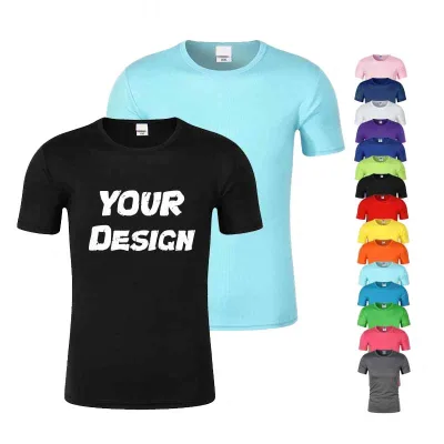 Wholesale Short-sleeved Quick-drying T-shirt for Men 100% Polyester Marathon Running Outdoor Sports Print Design Cheap