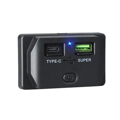 Refit Bus Phone Charger Panel 12V 24V 66W Dual USB Type C Super Fast Charge Socket Outlet 6A for Passenger Coach Truck RV Refit