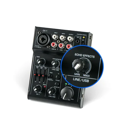 Mini Hand Pocket Professional Portable 4CH Digital Audio Mixer with MP3/SD Expansion and Effects