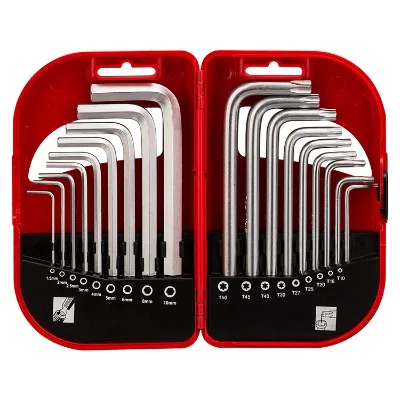 Factory Hot Sale Made in China Durable 18 Pcs Short Arm Hex Key Wrench Set