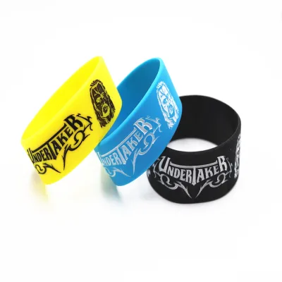 Hot Selling 1 Inch Silicone Wristband Debossed Color Filled with Undertaker
