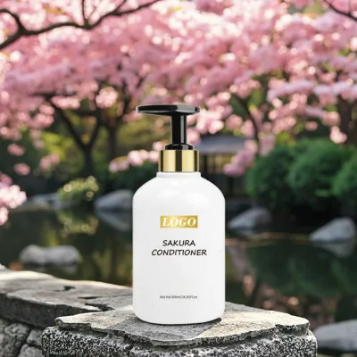 Private Label Sakura Organic Hair Conditioner - Repair Heat & Chemical Damage Leave in Conditioner for Smooth Curly Hair