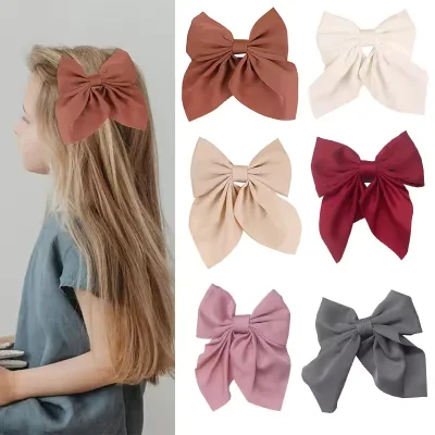 Korean Style Women Hair Accessories Professional Bow Hair Clip Bands Reusable Butterfly Knot Duckbill Baby Hair Clips