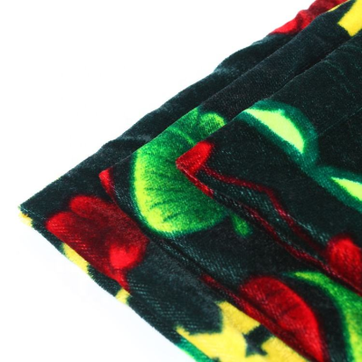 Custom Woven Fashion Middle East Style 100% Polyester Printed Velour Fabric Velvet 5000 for Garment