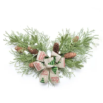 Plastic Artificial Christmas Wreath Garland 50cm Round Eco-Friendly & Reusable Home Decoration