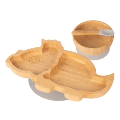 Hot-Sale Wholesale Cute Bamboo Suction Kids Food Plates