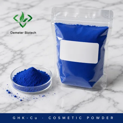 Demeter Blue Copper Peptide (GHK-Cu) Ingredient Powder 99% HPLC Purity CAS 89030-95-5 Export Quality Cosmetics Grade