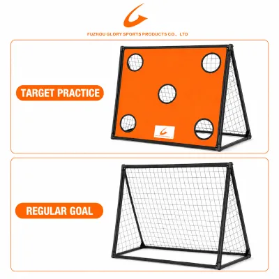 Soccer Shooting Target Goal Five Hole Football Accuracy Training Net with Foldable Steel Frame