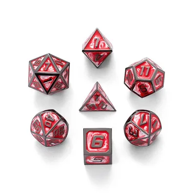 OEM Bulk DND RPG Dice Company Custom Polyhedral Fancy Metal Dice for Board Game Player