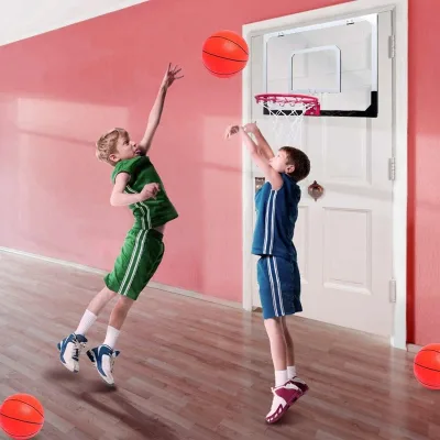 Indoor Mini Basketball Hoop Wall Mounted Shooting Basketball Game With Net and Pump Basketball Board Set