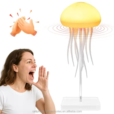 Rotation Jellyfish Night Lamp Night Light Rechargeable Bedside Night Light  Silicone LED Rgb Colorful  Night Lamp for Kids