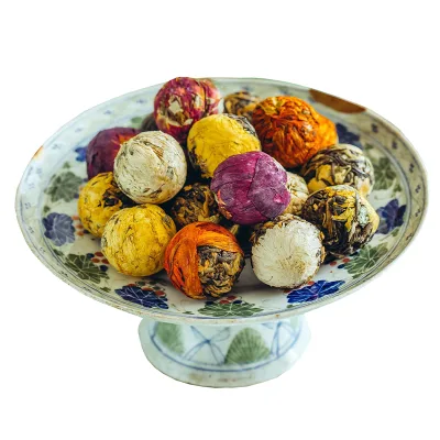 Dried Blossom Flower Balls Mix Specialty Health Tea Featuring Rose Peony Jasmine Hibiscus Chrysanthemum Packaged in Box