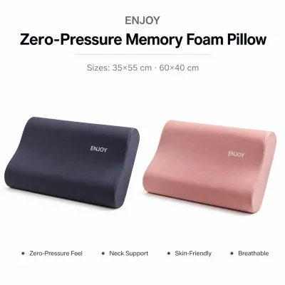 Wholesale Ergonomic Zero Pressure Memory Foam Pillow Neck Cervical Relief High Low Curve Pillows Deep Sleeping Adult Kids Pillow