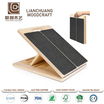 Portable Wooden Slant Board Adjustable Incline Board for Calf Stretching Squats Calf Stretcher Pilates
