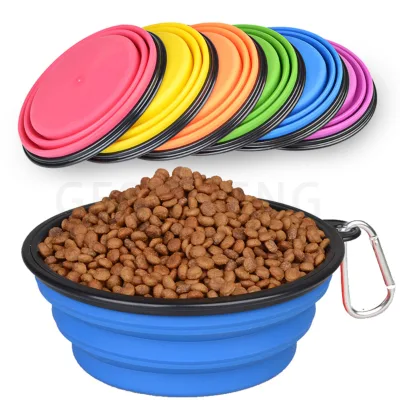 Fashion Foldable Dog Bowl Collapsible Travel Pet Dog Water Bowl Collapsible Pet Feeding Bow